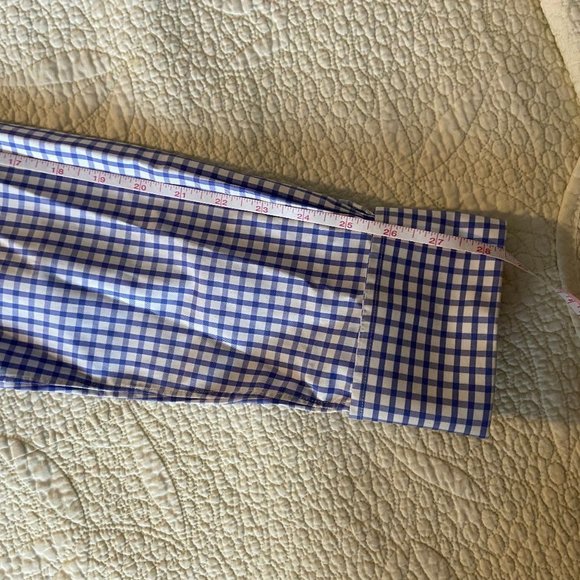 Brooks Brother's Blue Check Men's Dress Shirt with French Cuffs EUC - Picture 10 of 15